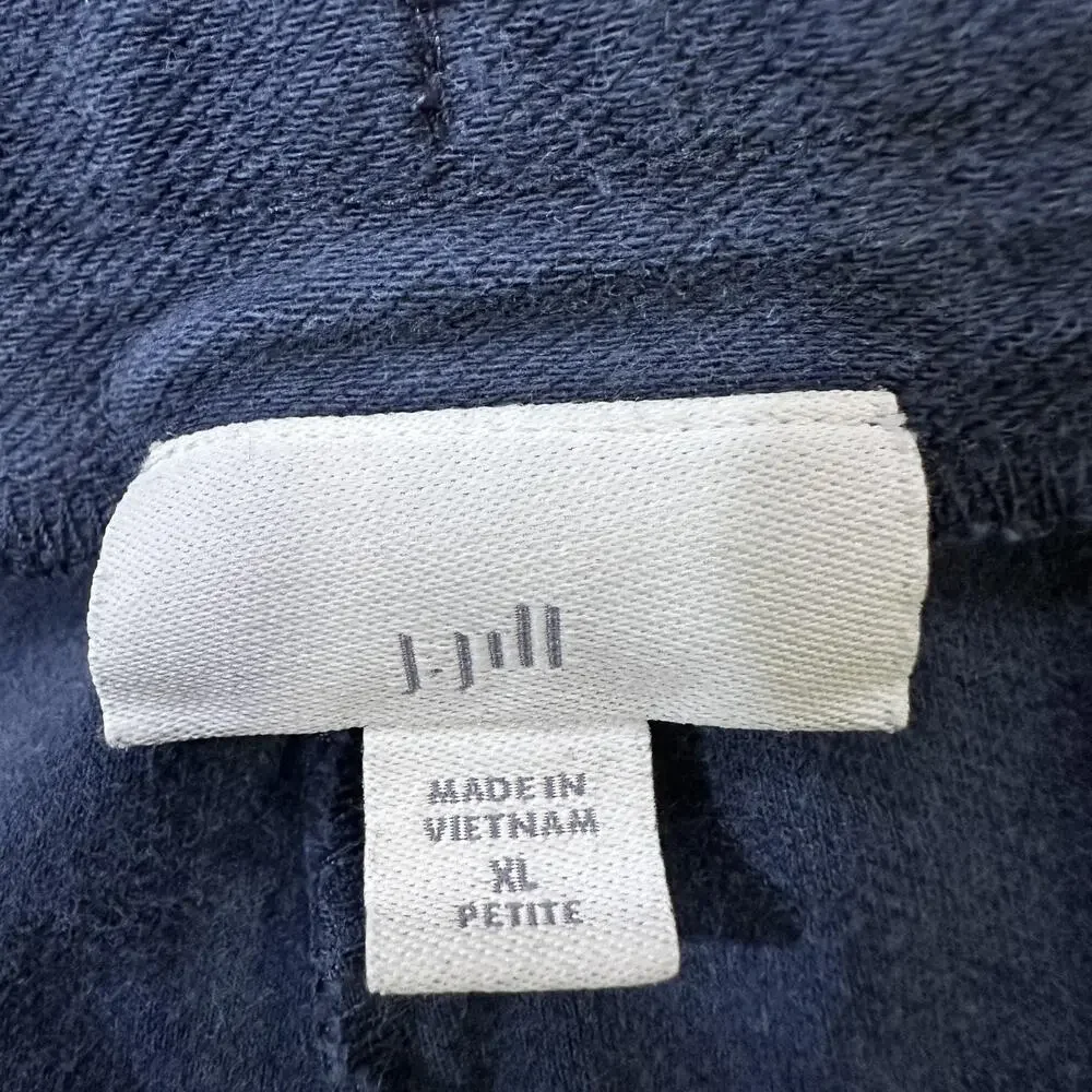 J Jill Pants Womens XL Petite Gray Capri Drawstring Cotton Blend ALTERED HEM